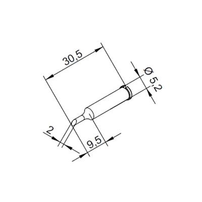 ERSA - i-Tool Soldering Tip - Angeled Face - 2.0 mm