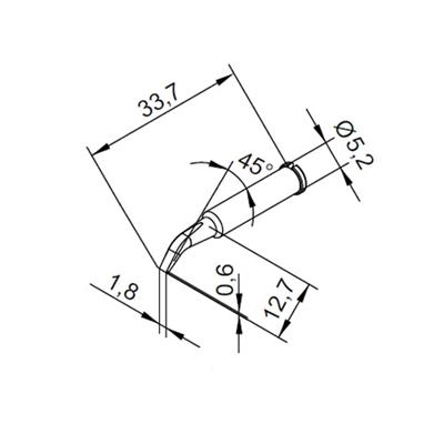 ERSA - i-Tool Soldering Tip - Curved Pencil Point - 1.8 mm