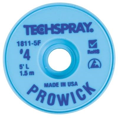 Techspray - ProWick Rosin Desoldering Braid - ESD Bobbin, 0.098" x 5'