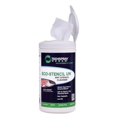 Techspray - Eco-Stencil UM SMT Stencil Cleaner - 100 Pre-Saturated Wipes