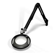 42400-4-CB, O.C. White - Green-Lite 6" Round LED Magnifier - Clamp Base - Carbon Black