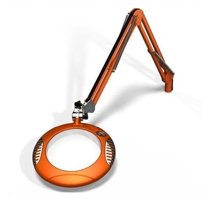 O.C. White - Green-Lite Big Eye 7.5" Round LED Magnifier - Clamp Base - Brilliant Orange