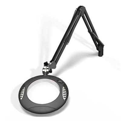 O.C. White - Green-Lite Big Eye 7.5" Round LED Magnifier - Clamp Base - Charcoal Mist