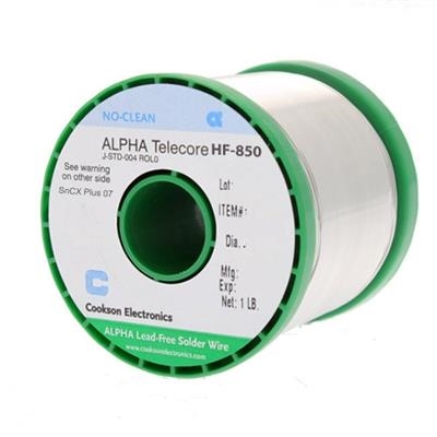 Alpha - WC1021F01 Telecore HF-850 SnCX Plus 07, 2.2%, Wire Solder - .020" Diameter P2, 1 lb