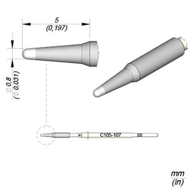 JBC - Nano Tip - Cartridge Conical - ID 0.8mm