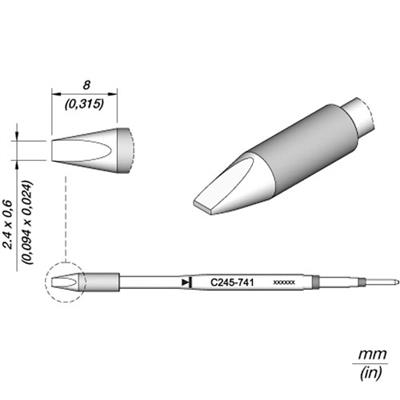 JBC - Cartridge Tip - Chisel - 2.4mm x 0.6mm HT