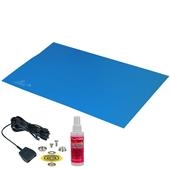 Desco - T2 Plus Mat Kit, Dissipative Dual Layer Rubber, Blue, .060" x 24" x 36"