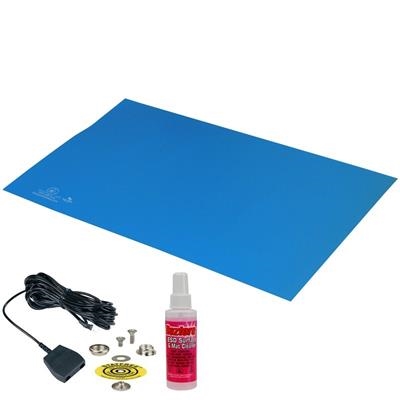 Desco - T2 Plus Mat Kit, Dissipative Dual Layer Rubber, Blue, .060" x 24" x 36"