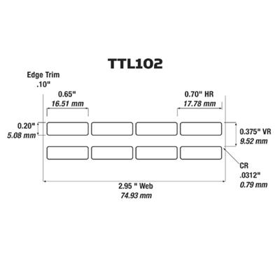 Identco - TTL102 Label - 0.65" x 0.20" - 10,000 Count - 411 Matte Tan Polyimide