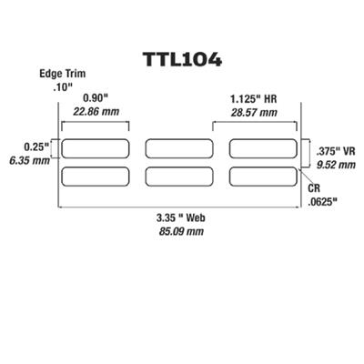 Identco - TTL104 Label - 0.90" x 0.25" - 700 White Polyester - 10,000 Count