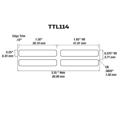 Identco - TTL114 Label - 1.50" x 0.25" - 411 Matte Tan Polyimide - 10,000 Count