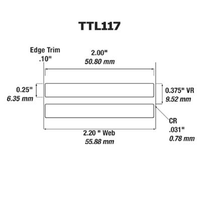 Identco - TTL117 Label - 2.00" x 0.25" - 403 Glossy White Polyimide - 10,000 Count