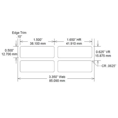 Identco - TTL119 Label - 1.50" x 0.75" - 700 Glossy White Polyester - 10,000 Count