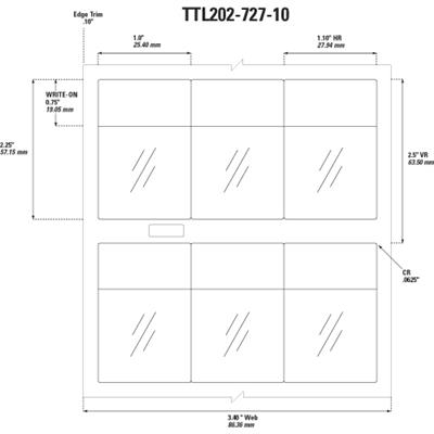 Identco - TTL202 - 1.00" x 2.25" - 727 Vinyl Gloss, White/Clear, General Purpose - 5,000 Count