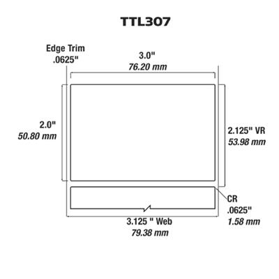 Identco - TTL307 Label - 3.00" x 2.00" - 740 Matte Silver Polyester - 3,000 Count