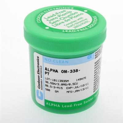 Alpha - OM-338 PT SAC305 Particle Size 3 Solder Paste - 500 Gram Jar